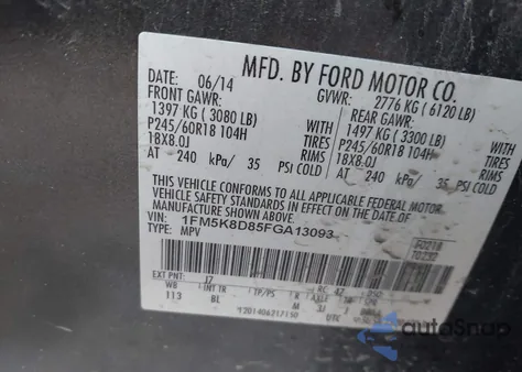 2015 Ford Explorer Xlt z USA, uszkodzony, nr VIN 1FM5K8D85FGA13093